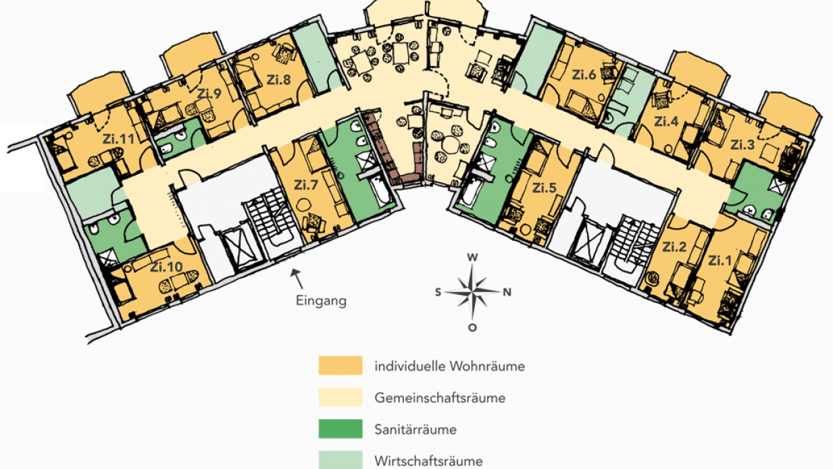 demenz-wg, grundriss